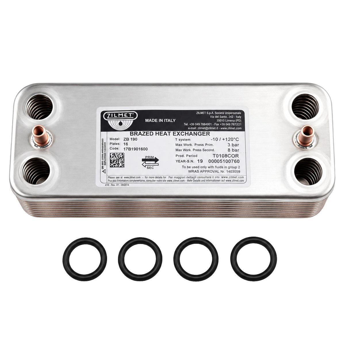 BIASI RIVA ADVANCE M110.32SM & M110B.32SM DHW HEAT EXCHANGER BI1001102