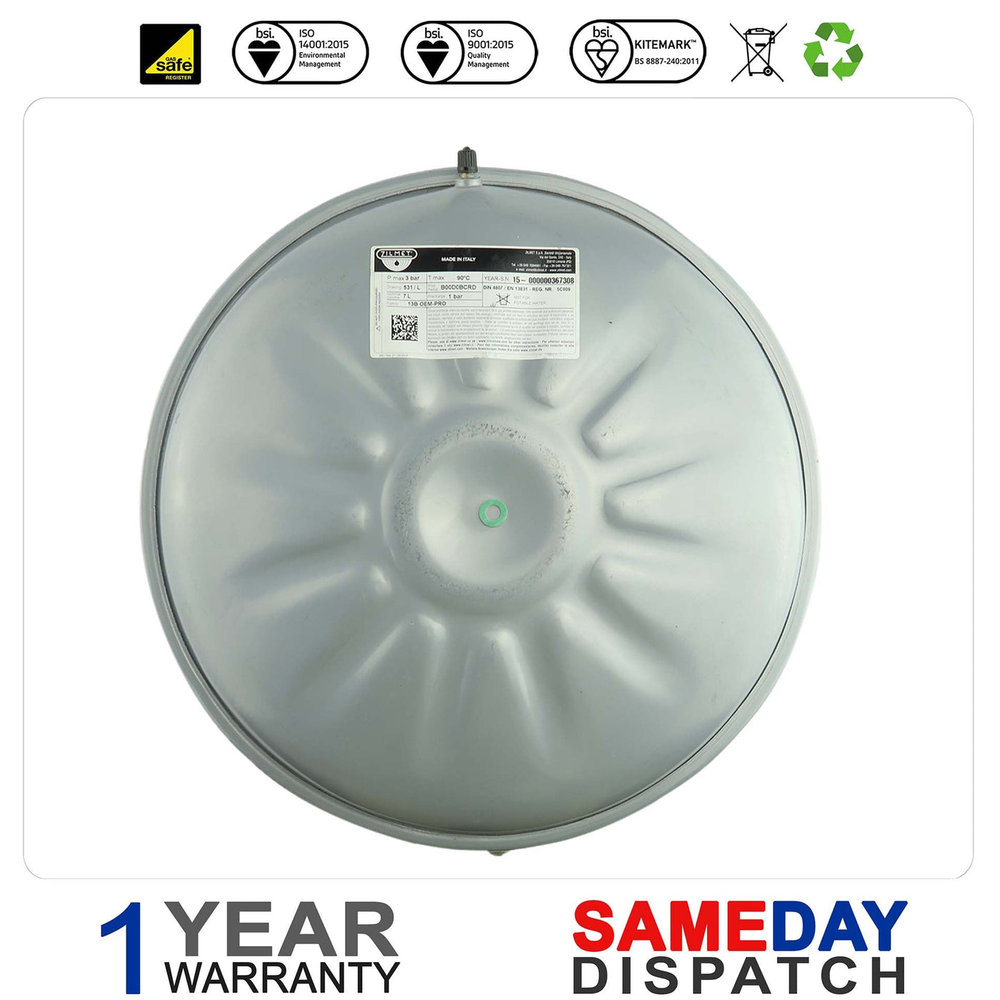 HEATLINE COMPACT S24 S30 BOILER EXPANSION VESSEL ( 7 LTR ) 3003200028