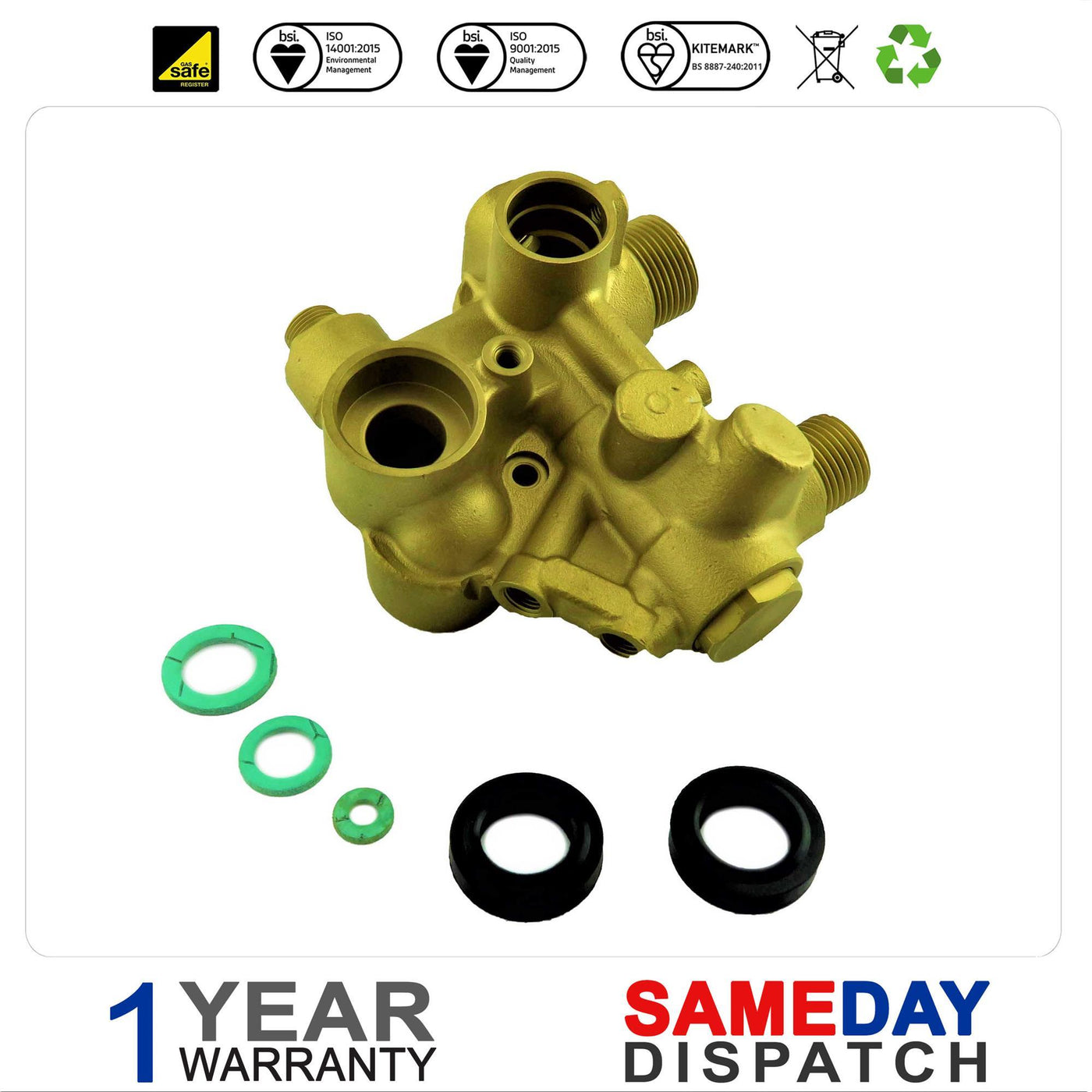 Baxi Potterton Main Hydraulic Inlet Assembly 248246 Type 1