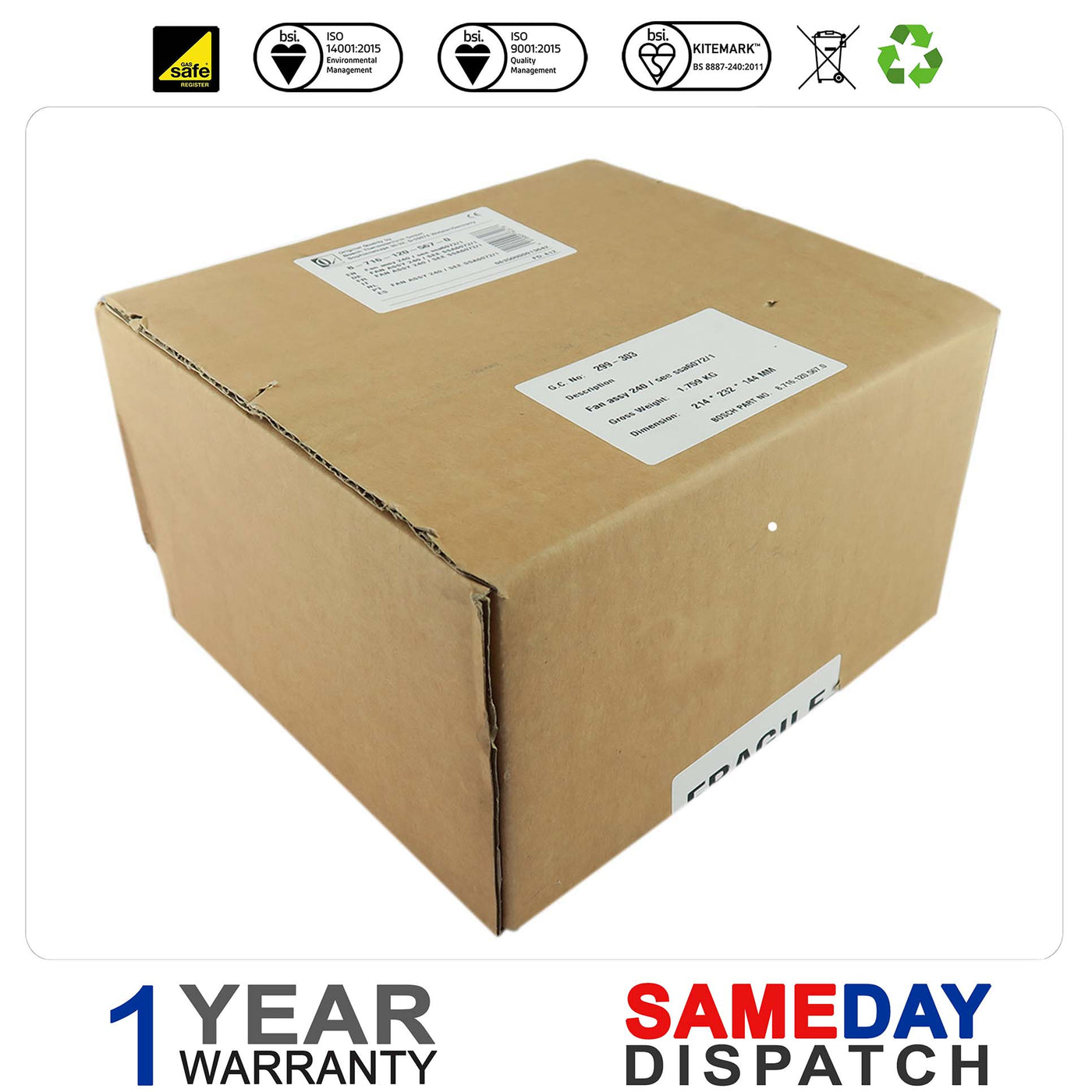 Worcester Boiler Fan Assembly (Ssa6072/9) 87161205670