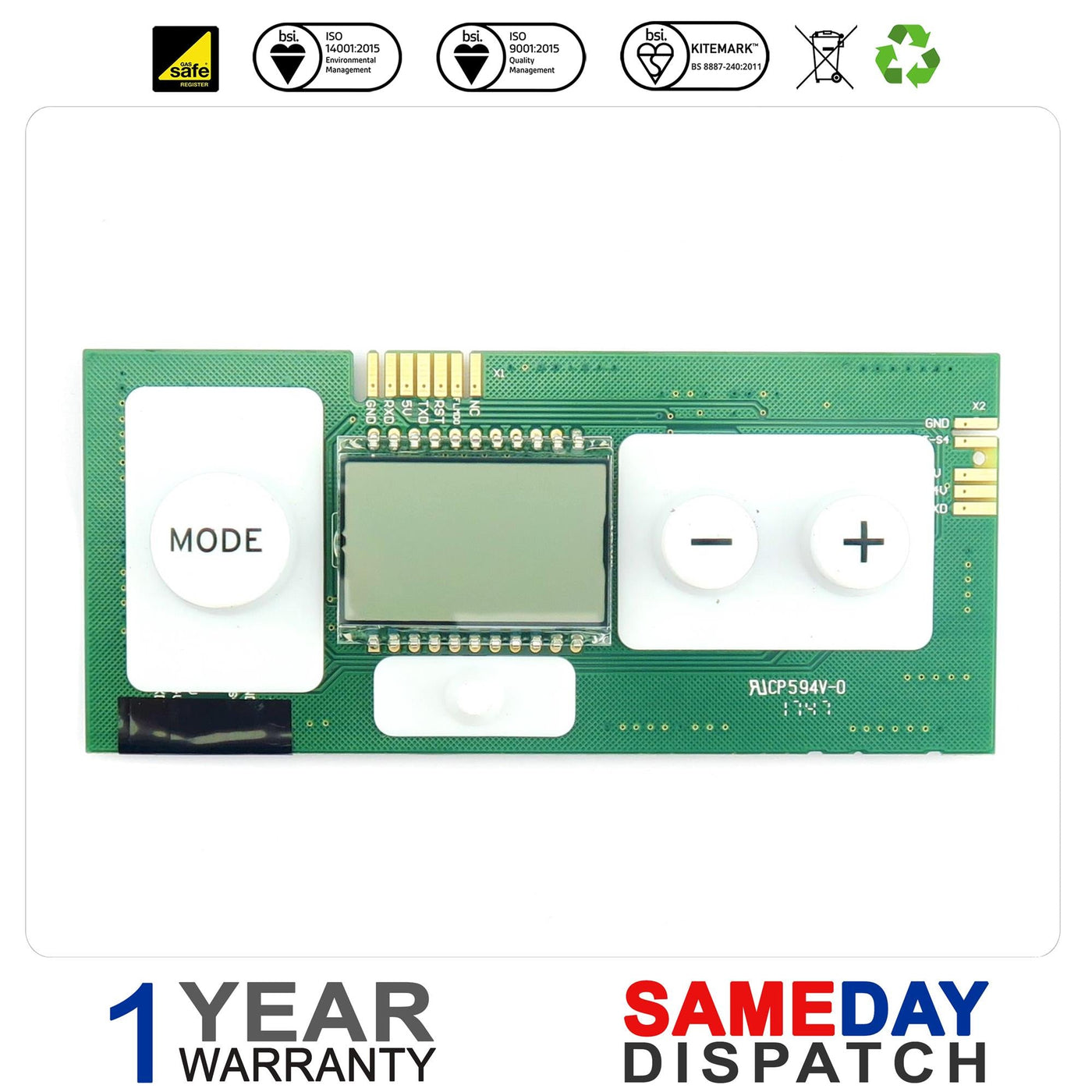 GLOWWORM FLEXICOM 24CX 30CX 35CX 18SX 30SX DISPLAY INTERFACE BOARD 0020023826