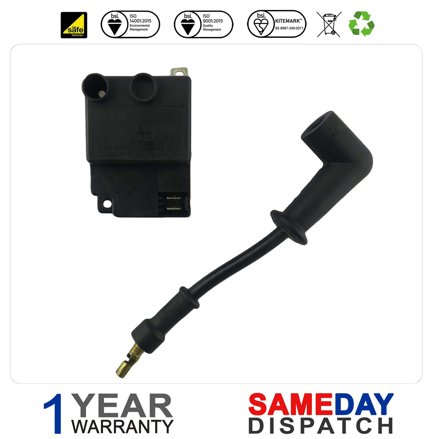 Ideal Boiler Hf Ignition Transformer Beru 200230 A01, 0096100030100