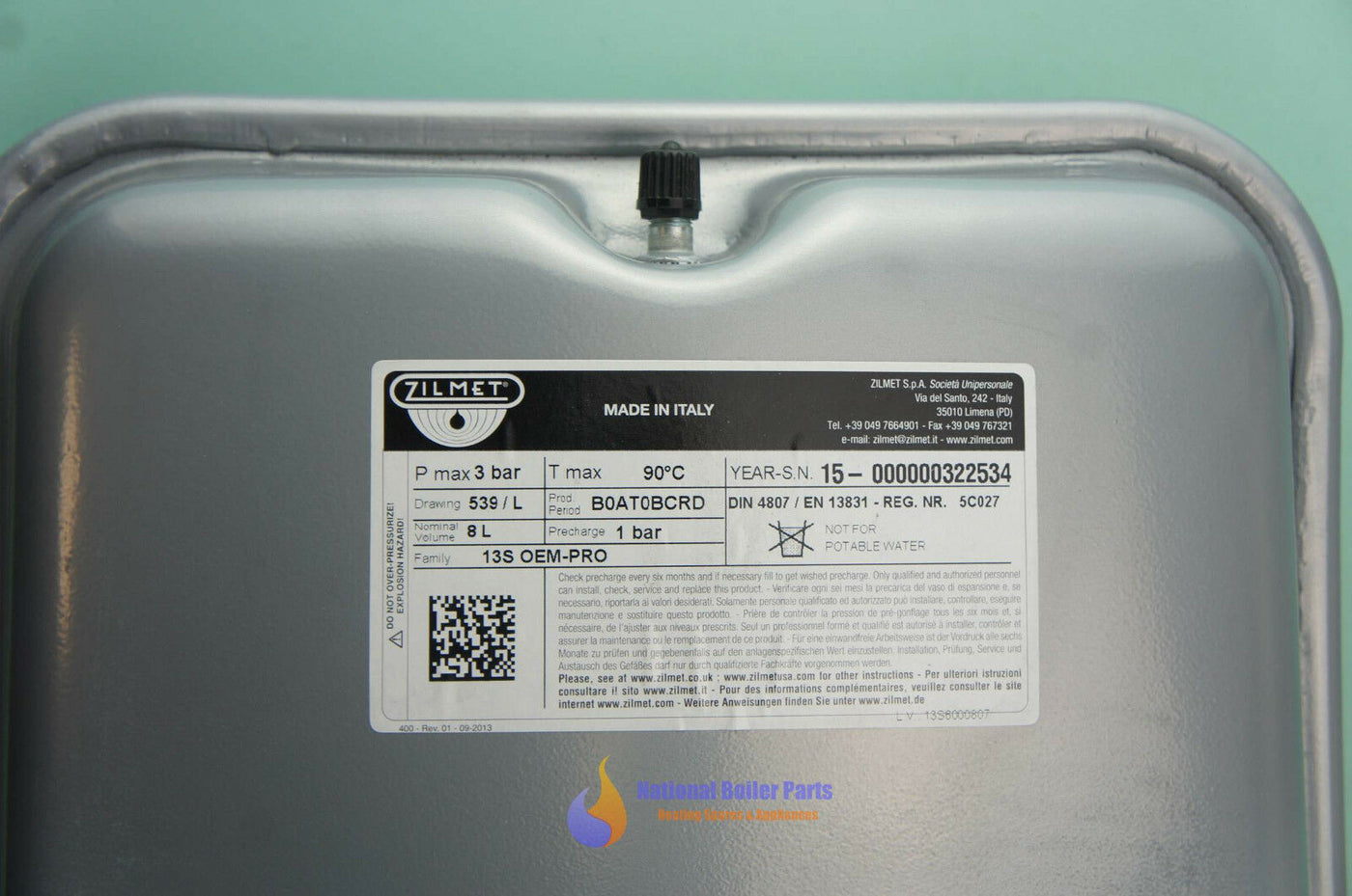 Alpha Boiler Expansion Vessel (8L) 1.023560 was 1.015394 Type 1