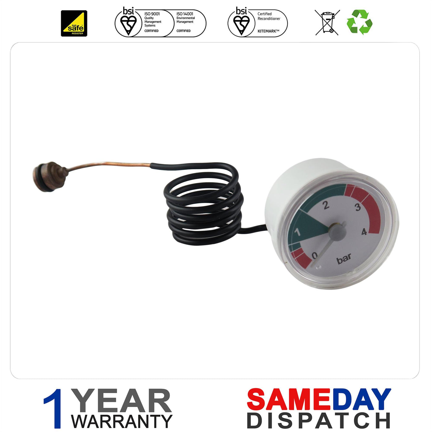 Baxi Potterton Boiler Pressure Gauge 720061901 720776601