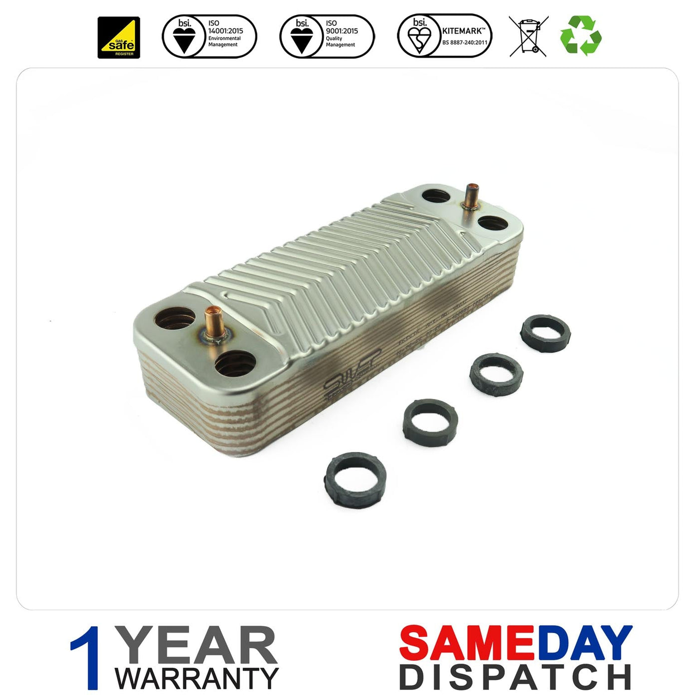 Glowworm / Saunier Duval Boiler Plate Heat Exchanger (12PL) S1016600 2000802024