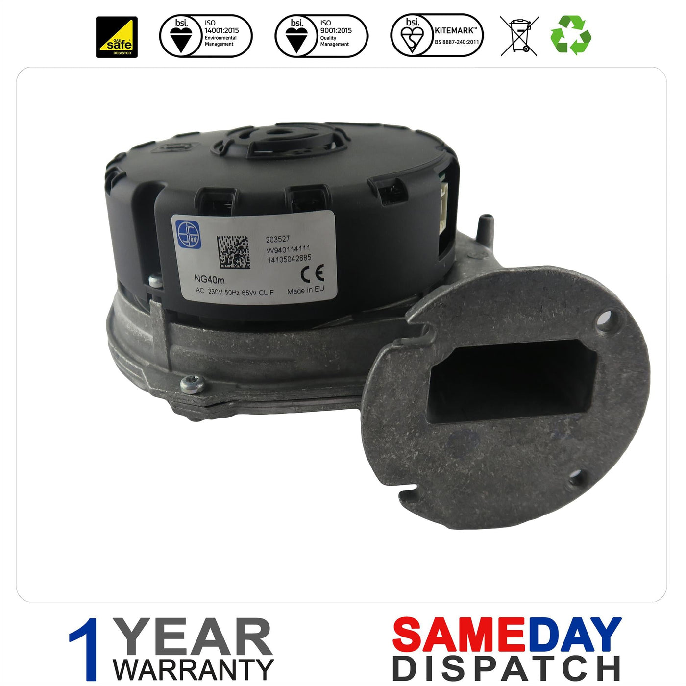 VOKERA VISION 25S 30C INTEGRATED BOILER FAN 20081318
