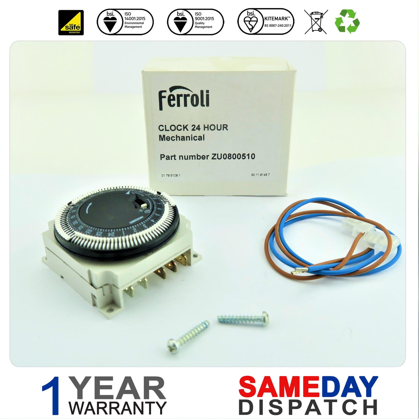 FERROLI 24 HOUR MECHANICAL BOILER CLOCK (MECHANICAL-FM/1 STUH) ZU0800510
