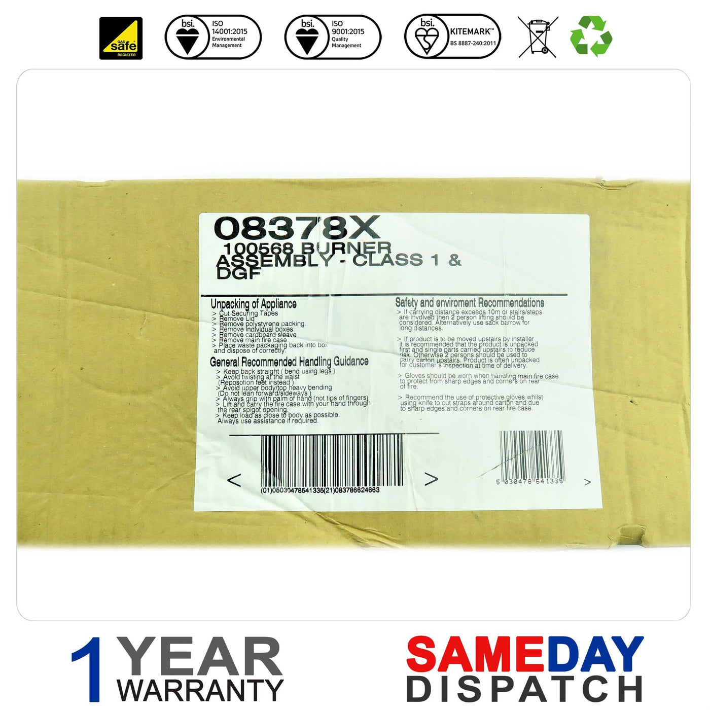 BEMO BURNER ASSEMBLY 100568 580
