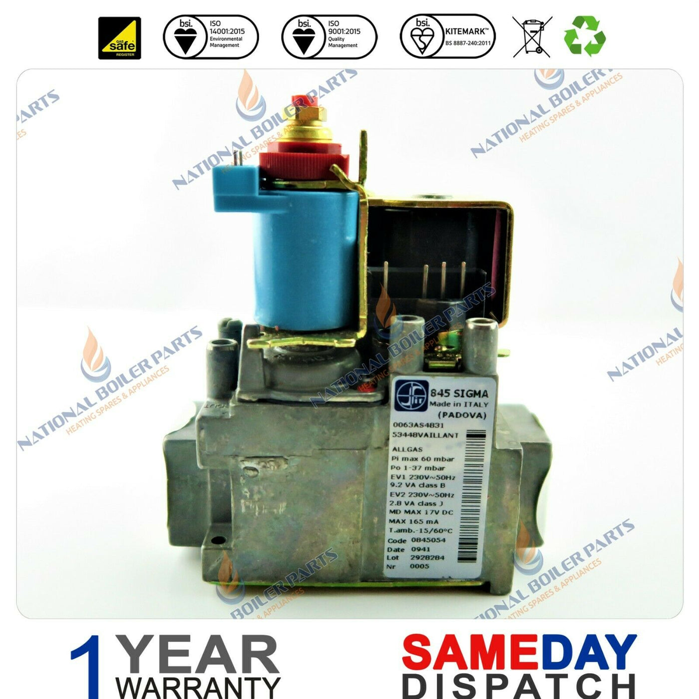 Vaillant Boiler Gas Valve 053463