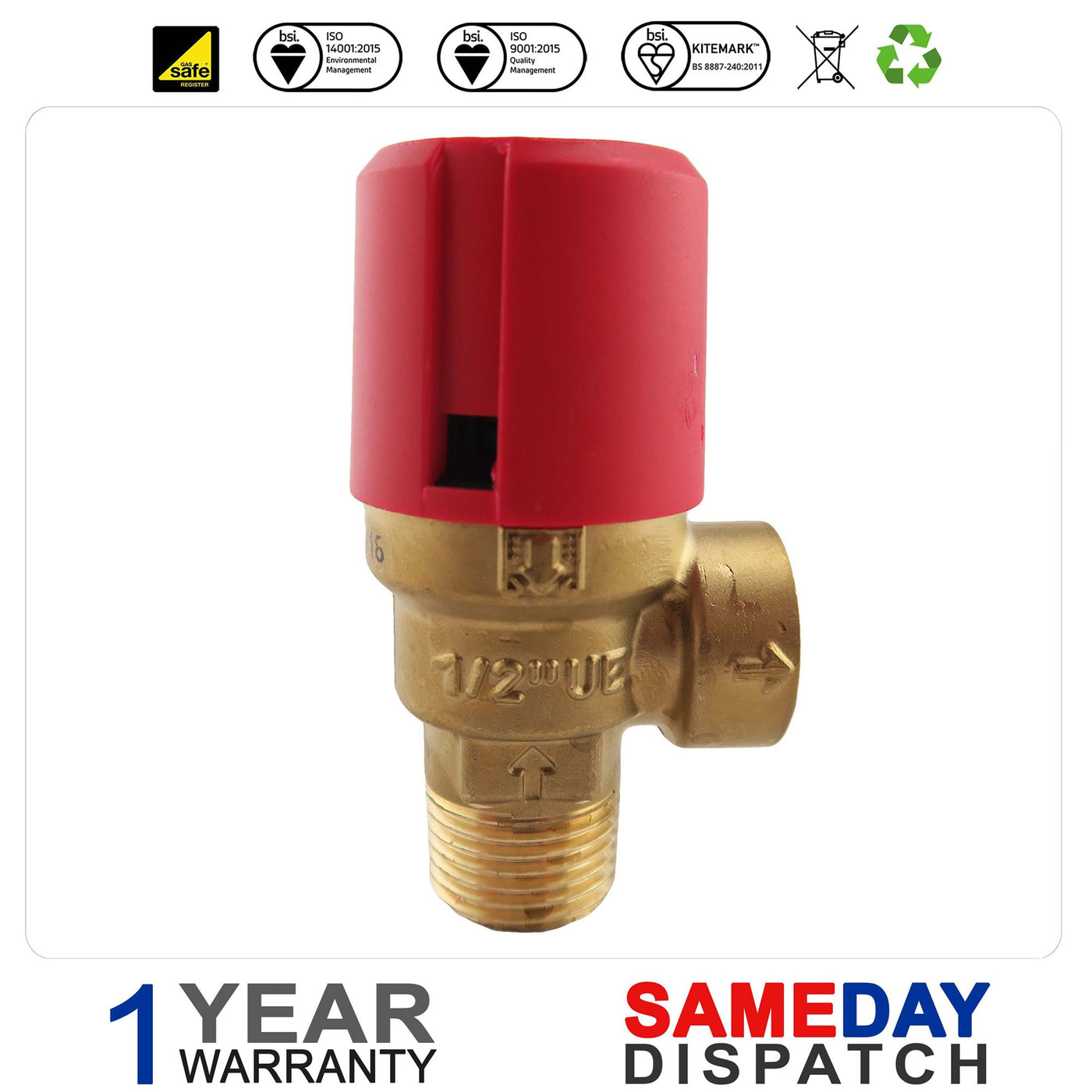 Intergas Boiler Pressure Relief Valve 1 2'' 844417