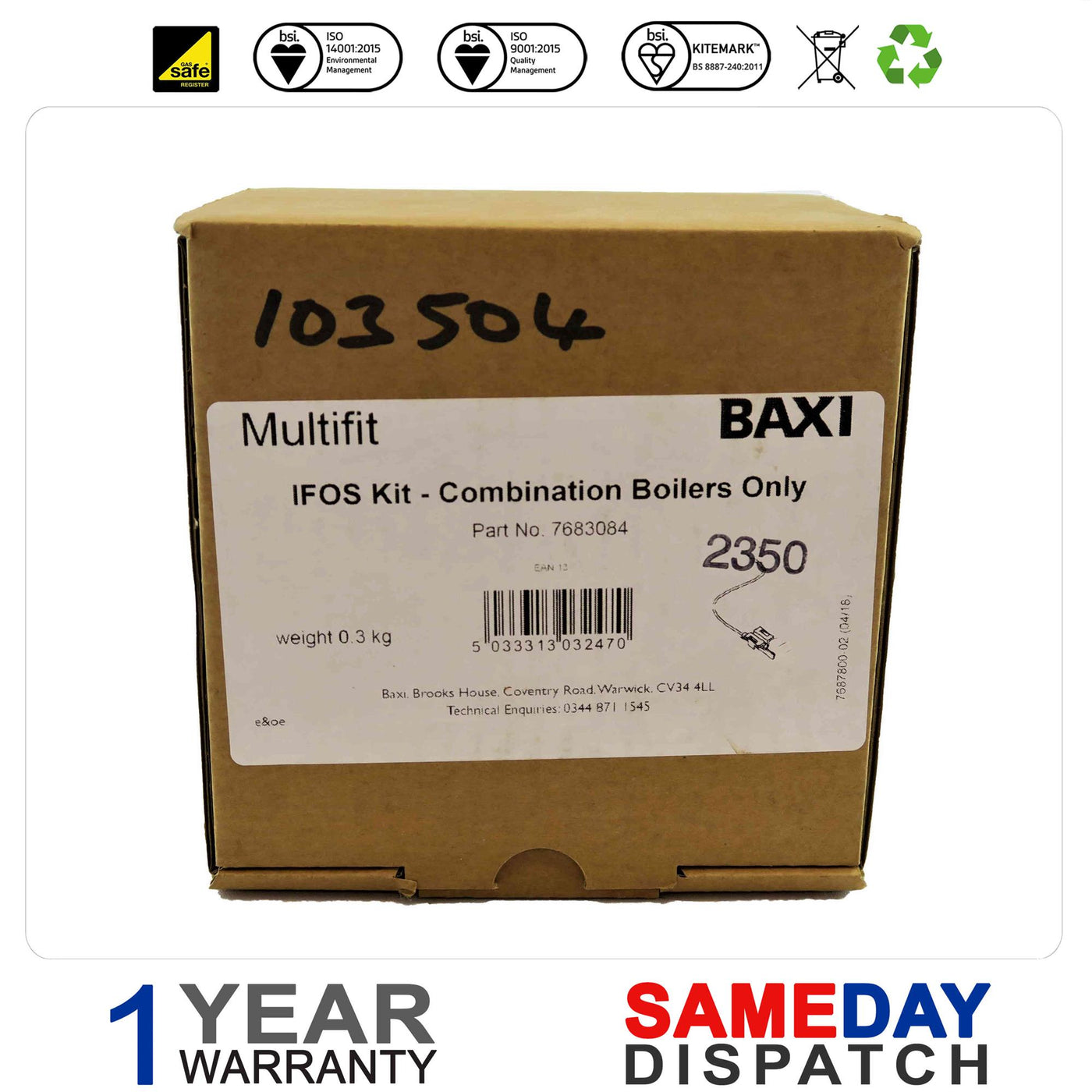 Baxi Multifit IFOS Kit Boiler Only 103504
