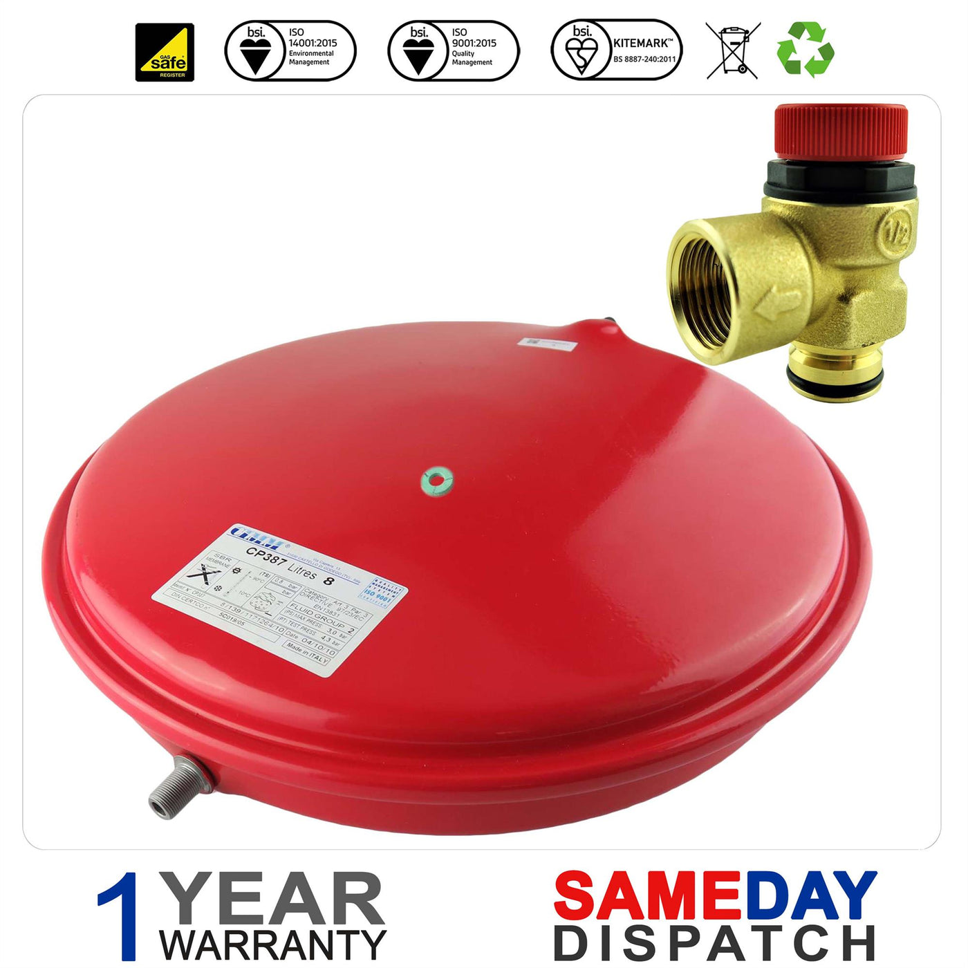 Baxi Combi Expansion Vessel with PRV 248024