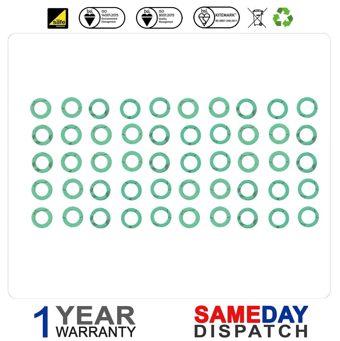 50 Qty 1/2" Fiber Washers – Ideal for Heating and Plumbing Use