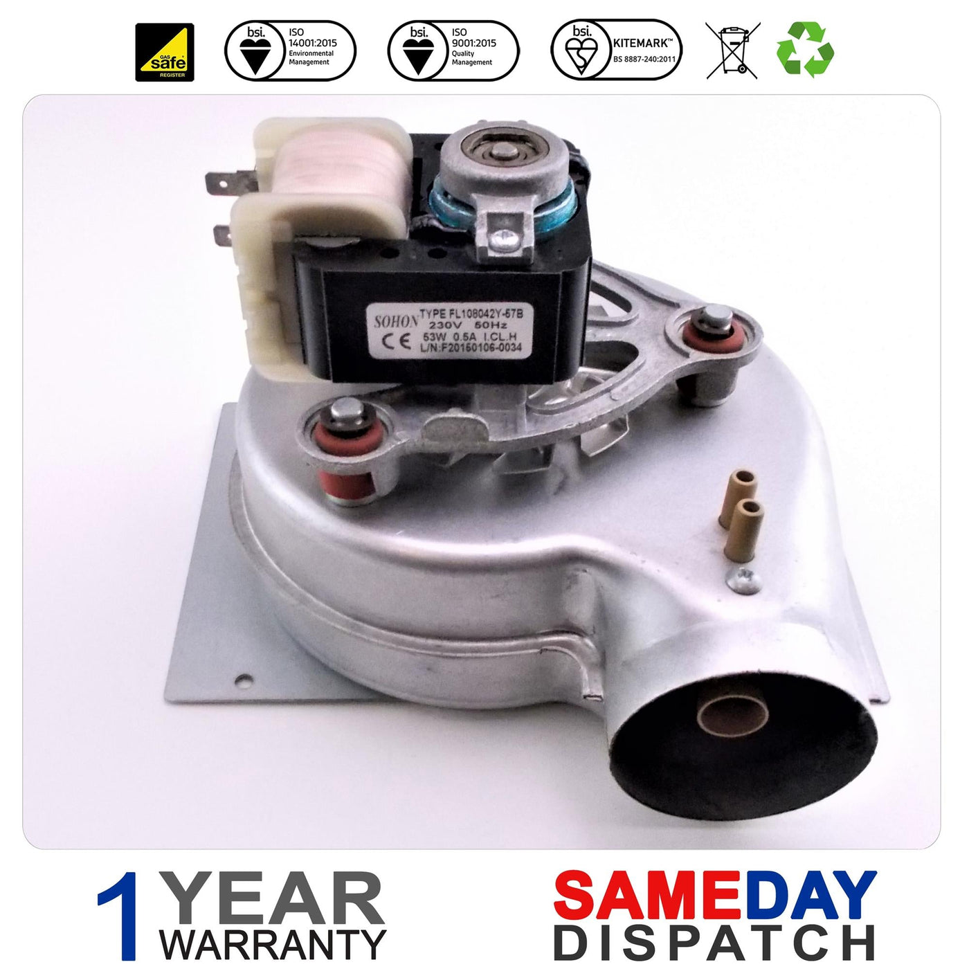 BUDERUS LOGAMAX U052 U022 Wall-MOUNTED BOILER FAN 87161432010