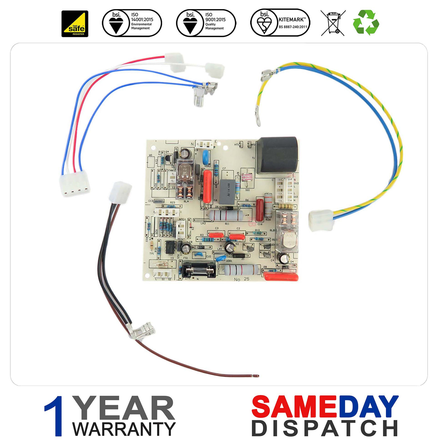 Ideal 25B Boiler PCB with Cables 079716