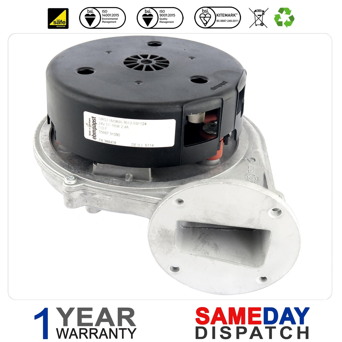 ALPHA BOILERS ECO 2 & ECO 2 PLUS & INTEC 2 20SE 25XE 26CE 28XE 30CE FAN 3.025195