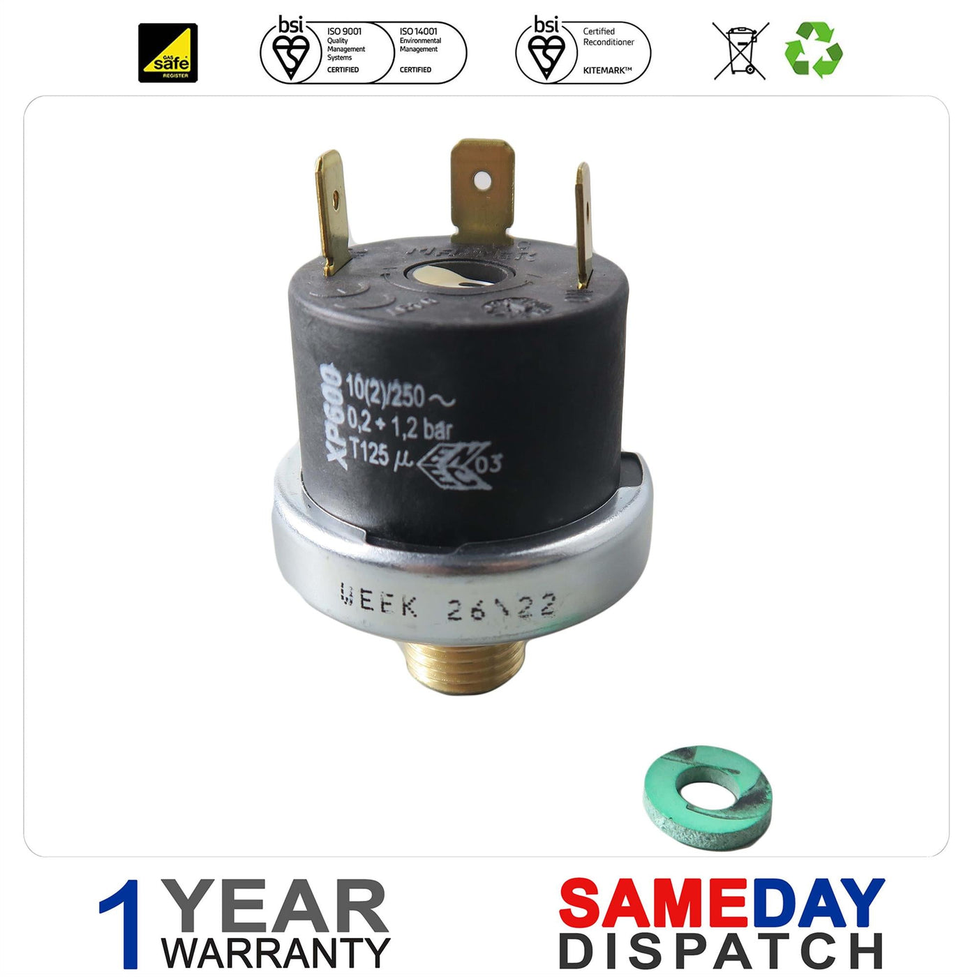 Ravenheat RSF 82ET Water Pressure Switch 0005PRE03010/0