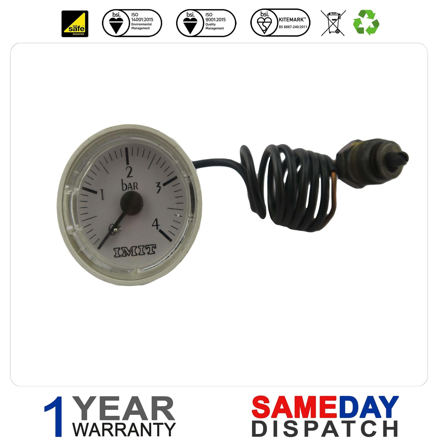 FERROLI SYSTEM 10-23 & ARENA 30 C BOILER PRESSURE GAUGE 39806330