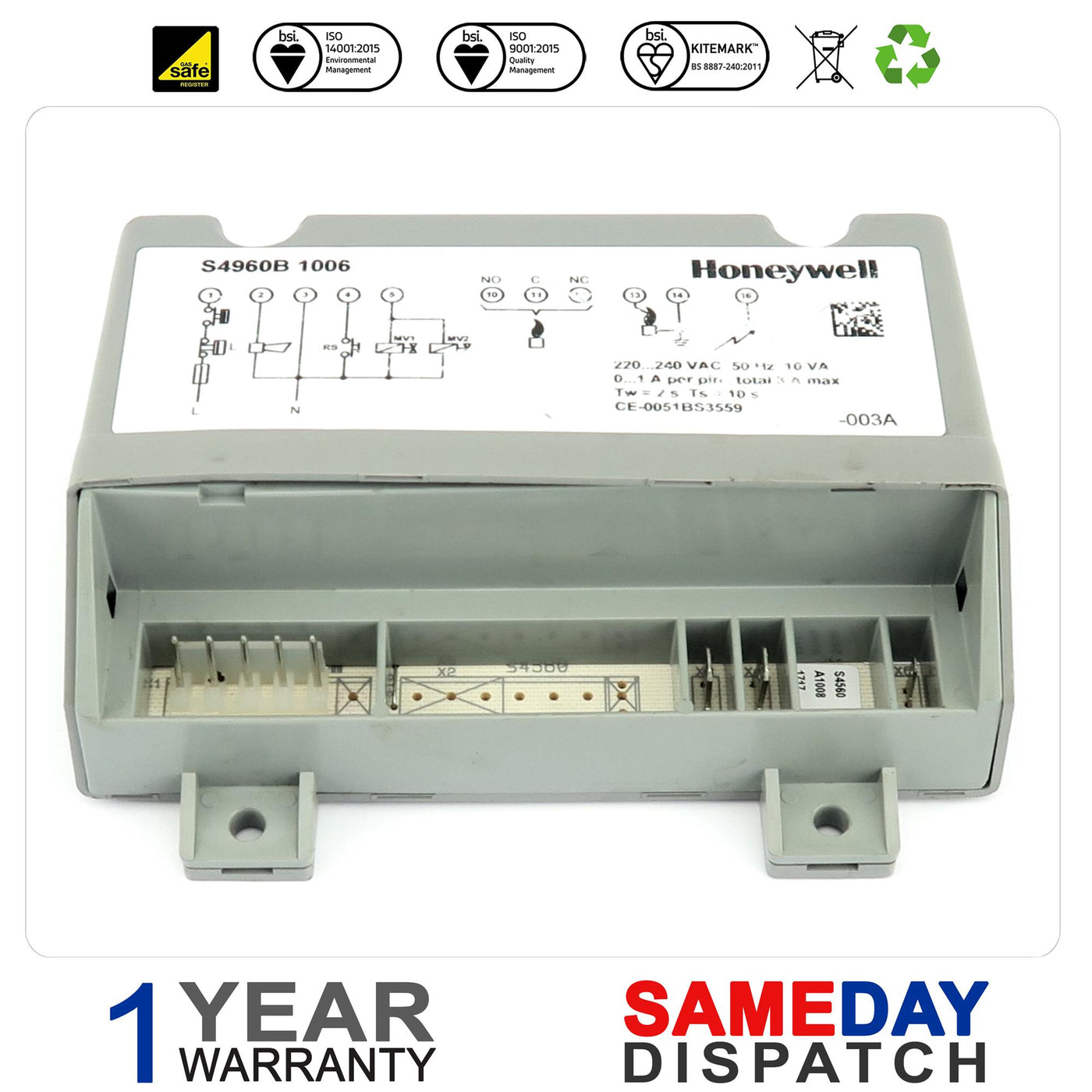 Honeywell Gas Ignition Controller Box For Convection Oven S4960B1006