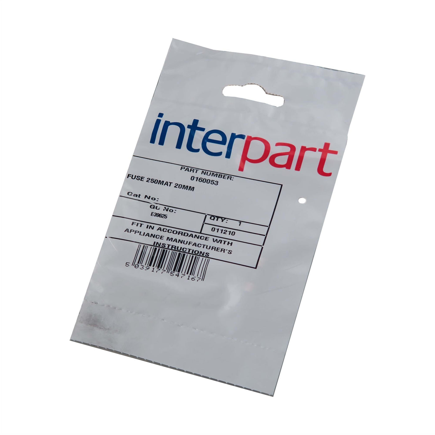 Baxi Boiler Fuse 250MAT 20mm 0160053