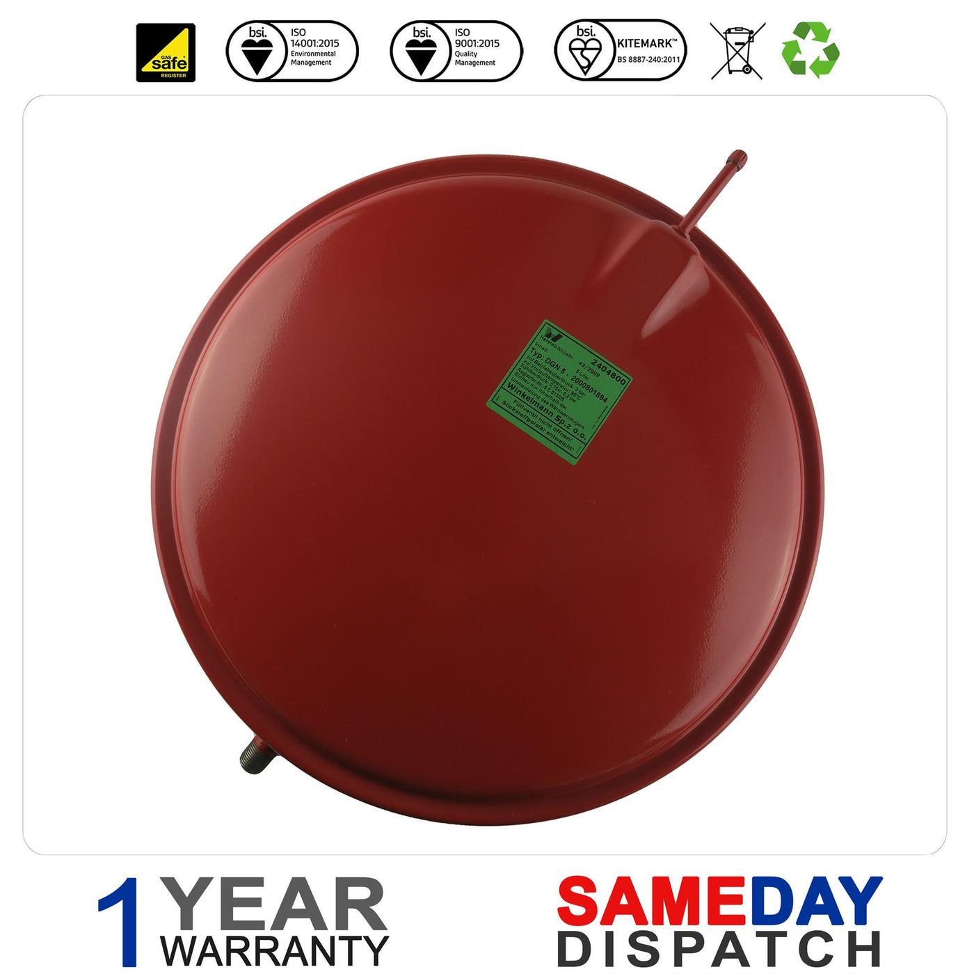 Glowworm Boiler Expansion Vessel (5L) S1005000 was 2000801894