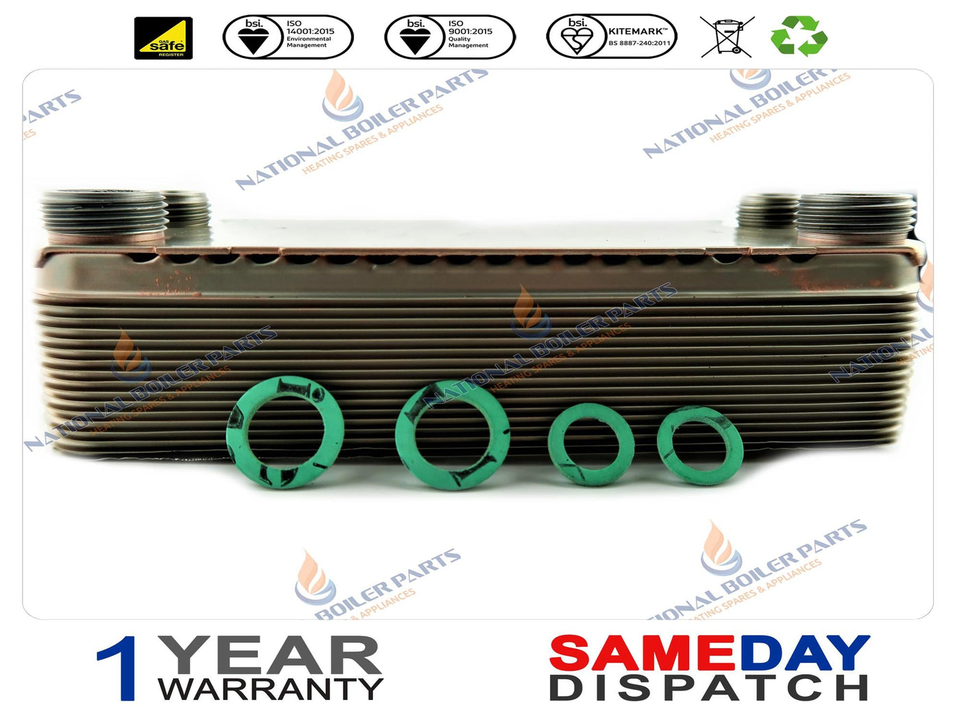 Vaillant EcoMax 824 & 828 16 PLATE HEAT EXCHANGER 065053