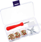 32-Piece Tyre Valve Remover & Valve Core Service Tool Set for Boiler Expansion Vessels, Cars & Vehicles – 30 Valve Cores Included