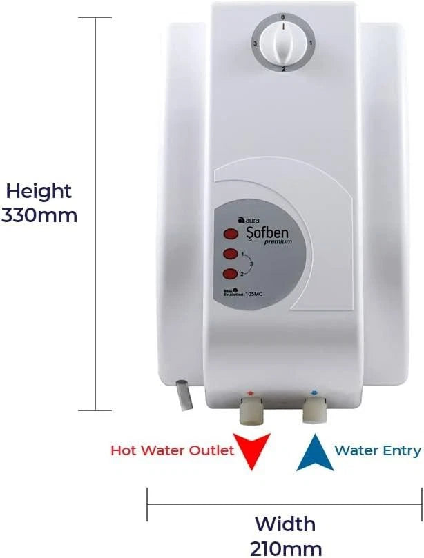 Electric Instant Water Heater - Aura Instantaneous Heater 7KW with Shower Head