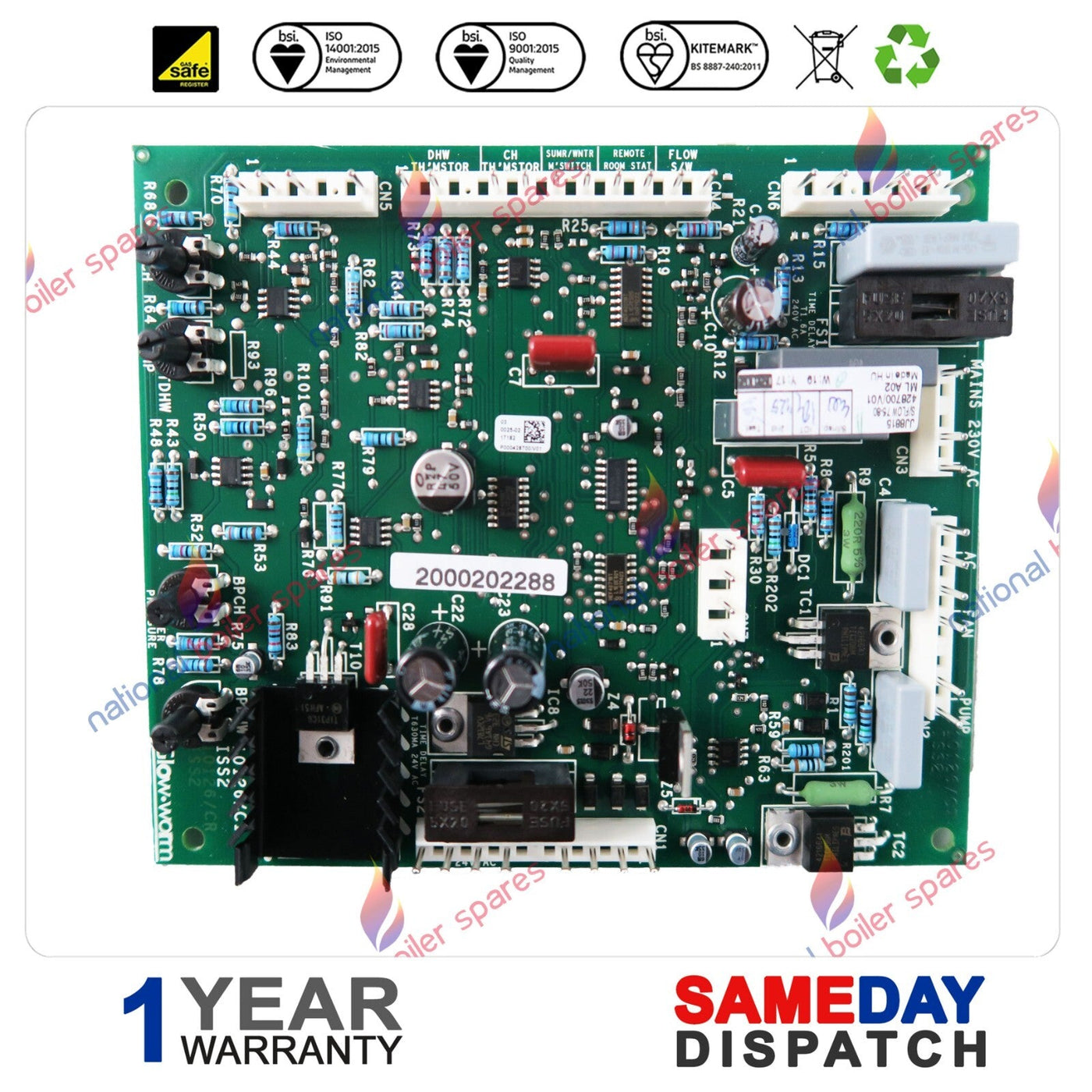 Glowworm Switftflow 75 Sit 1992 AVA Boiler PCB 800877