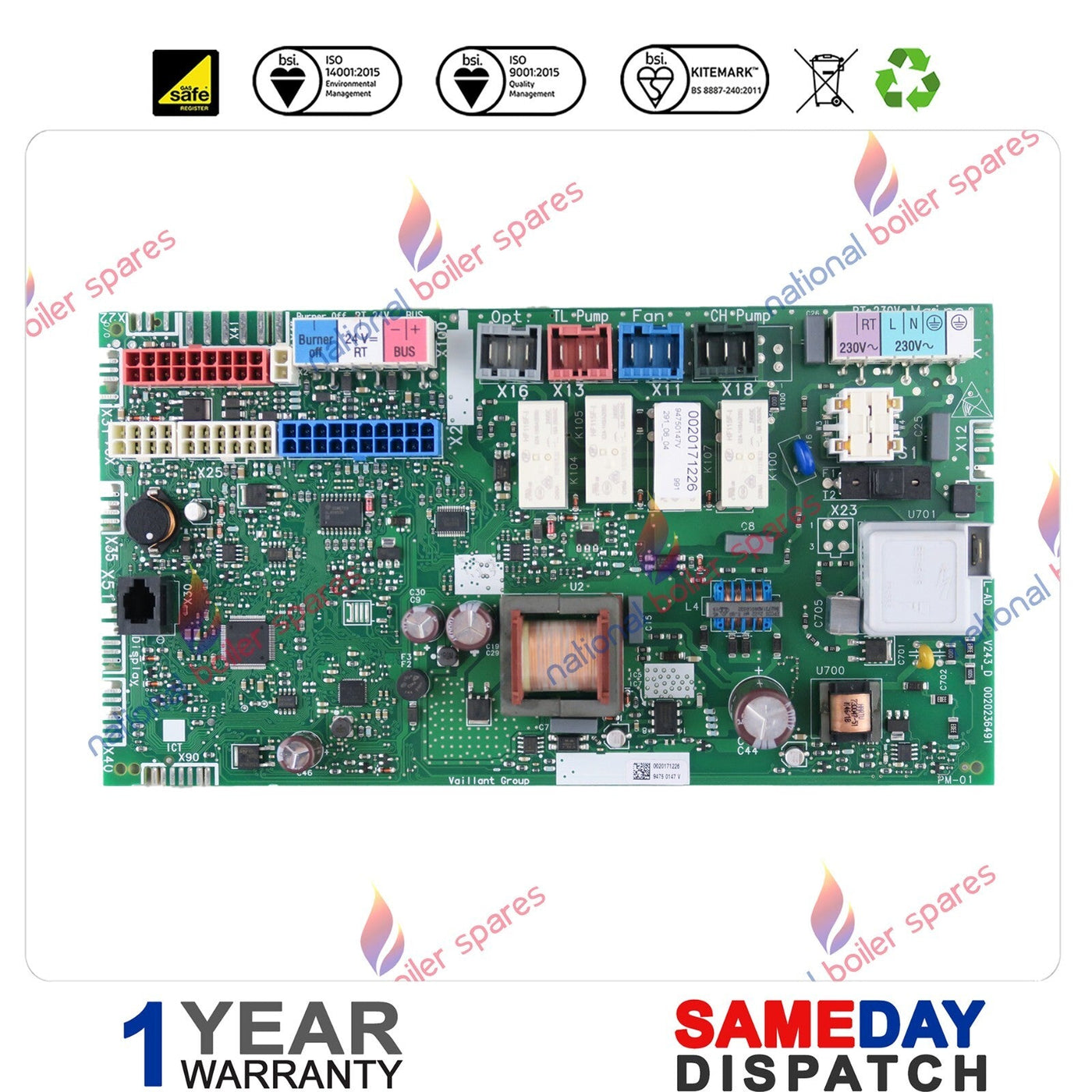 Vaillant Ecotec Exclusive 835 & 843 Boiler Printed Circuit Board 0020234139