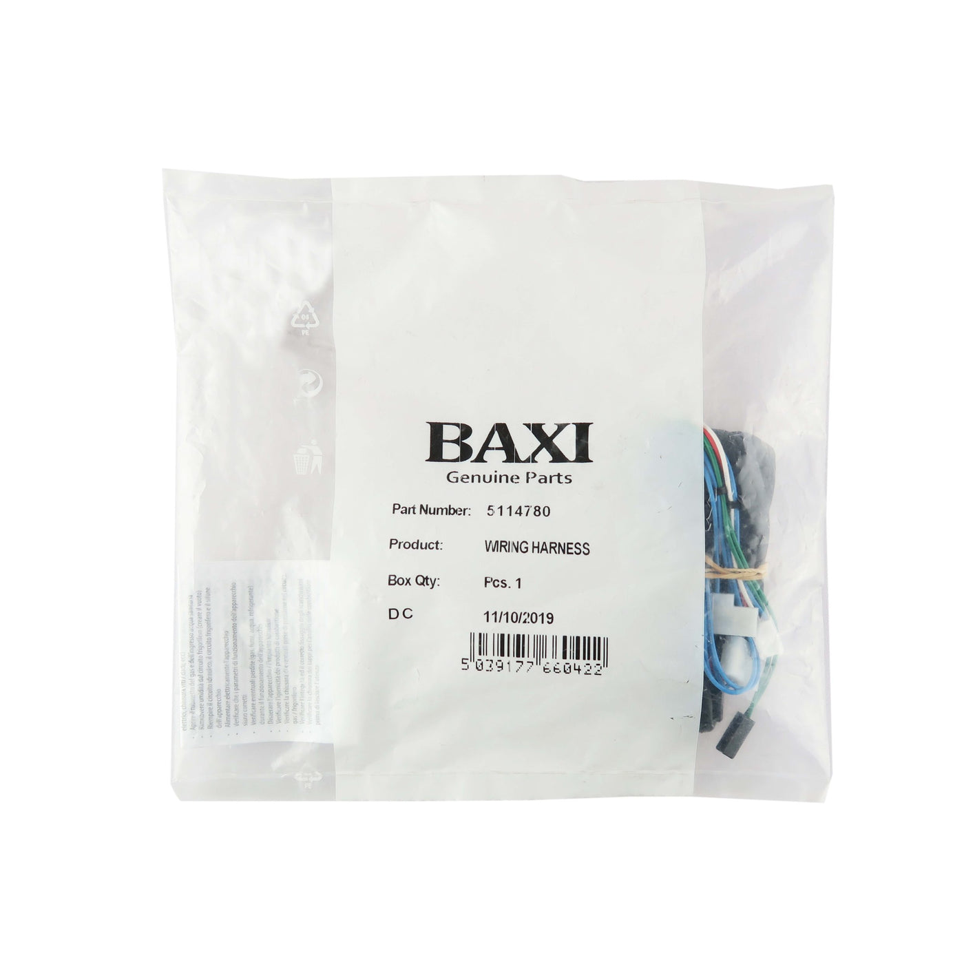 Baxi Platinium Duotec Gold Heatmax Promax Wiring Harness 5114780