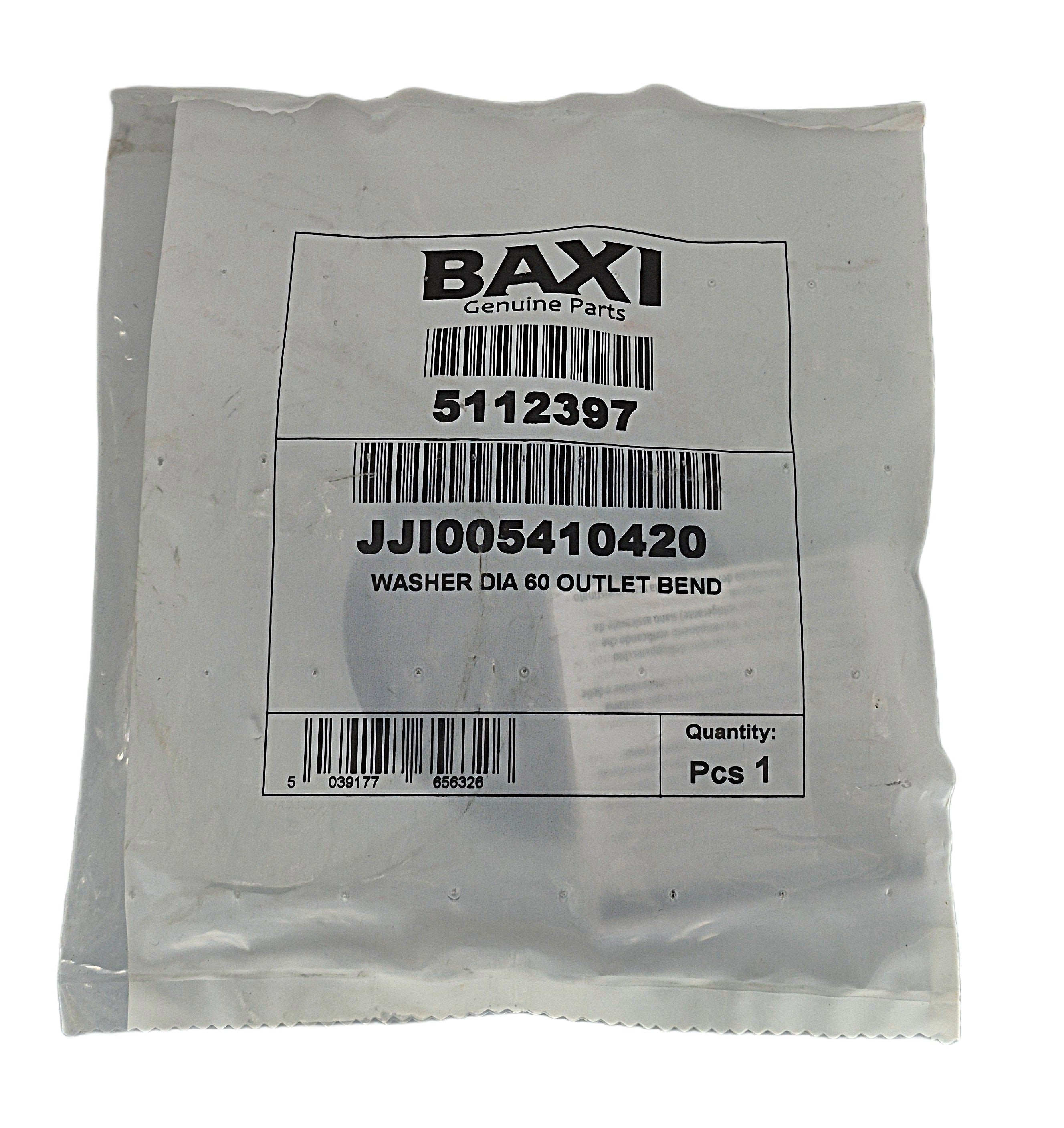 Baxi Duo Tec, Platinum & Combi Boiler Washer Dia 60 Outlet Bend 5112397 Genuine