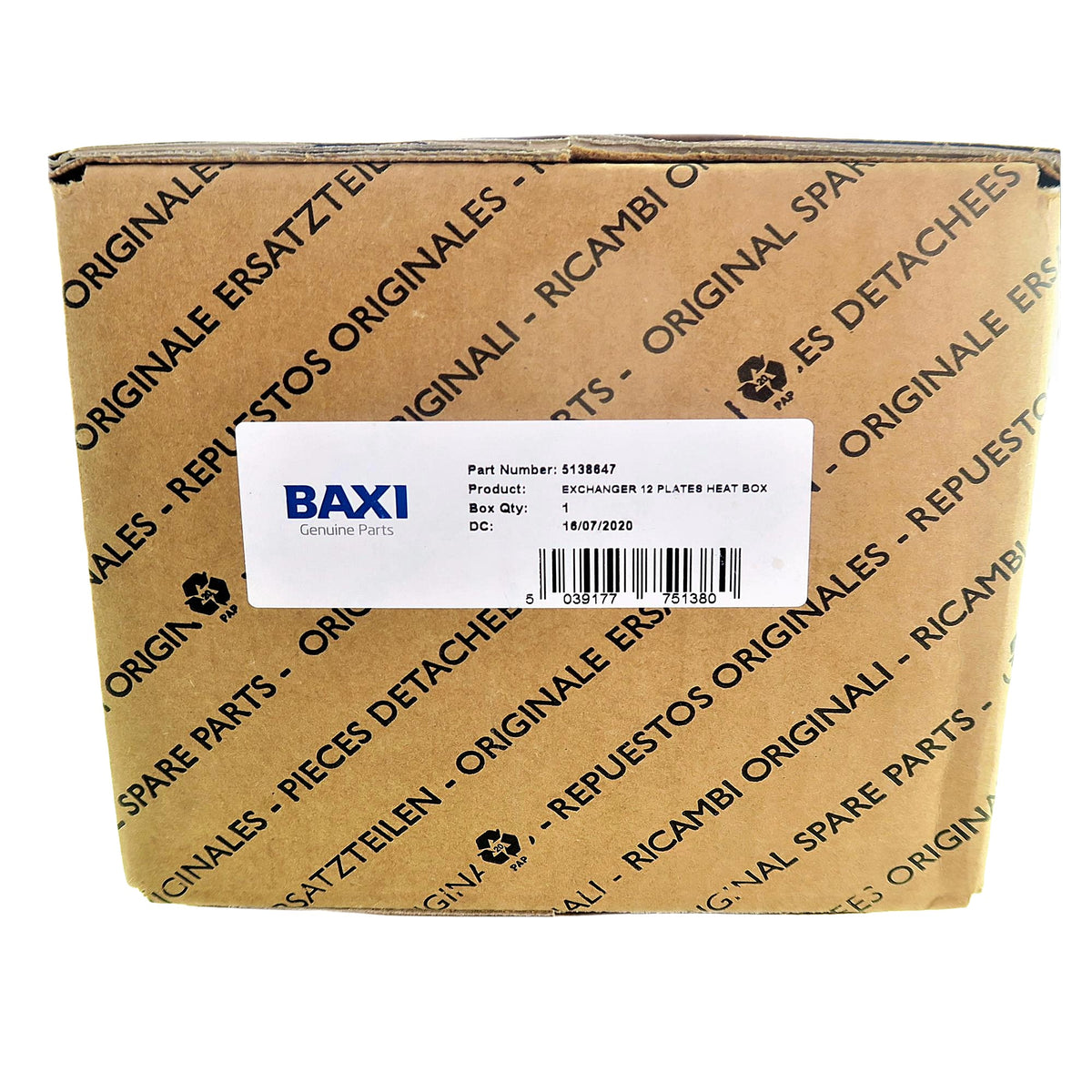 POTTERTON BOILER PLATE HEAT EXCHANGER (12 PLATES) 5138647