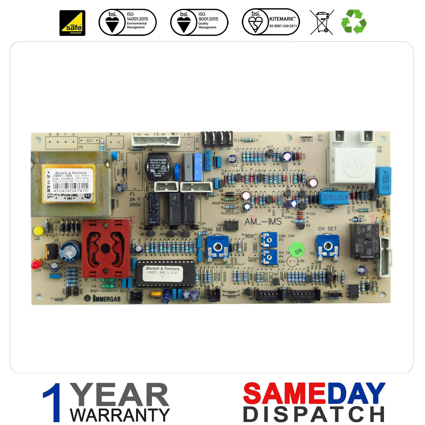 Alpha Boiler PCB 1.018913 1.017118 1.015405 Type 1