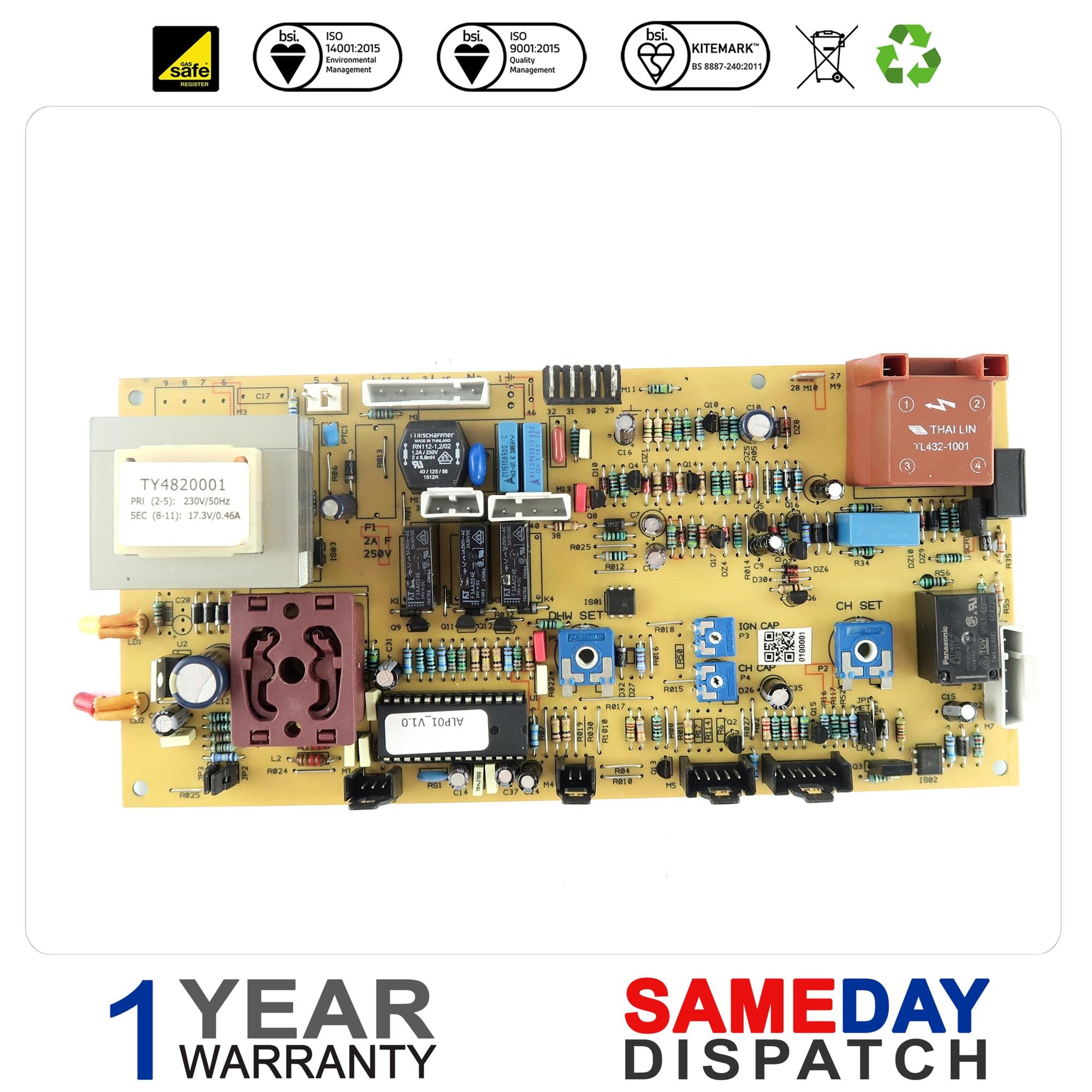 Alpha Boiler PCB 1.018913 1.017118 1.015405 Type 3