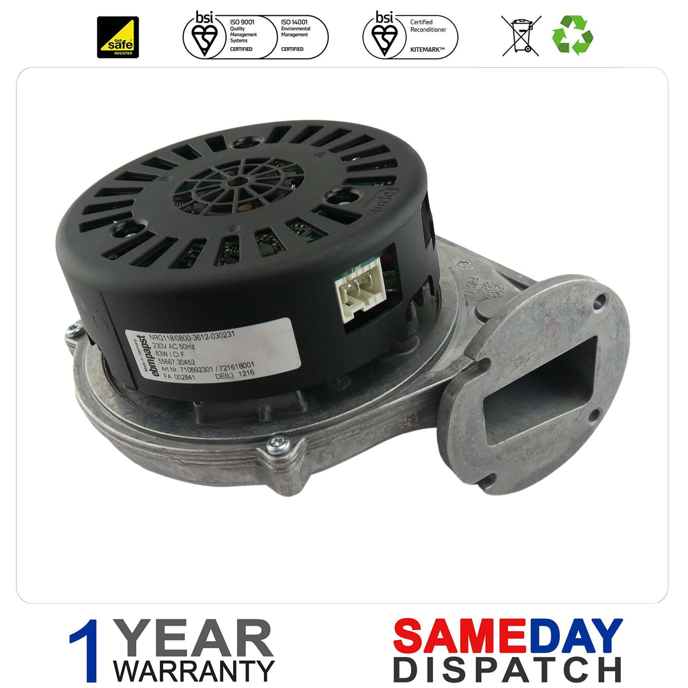 Baxi Potterton Boiler Fan Assembly 720768101