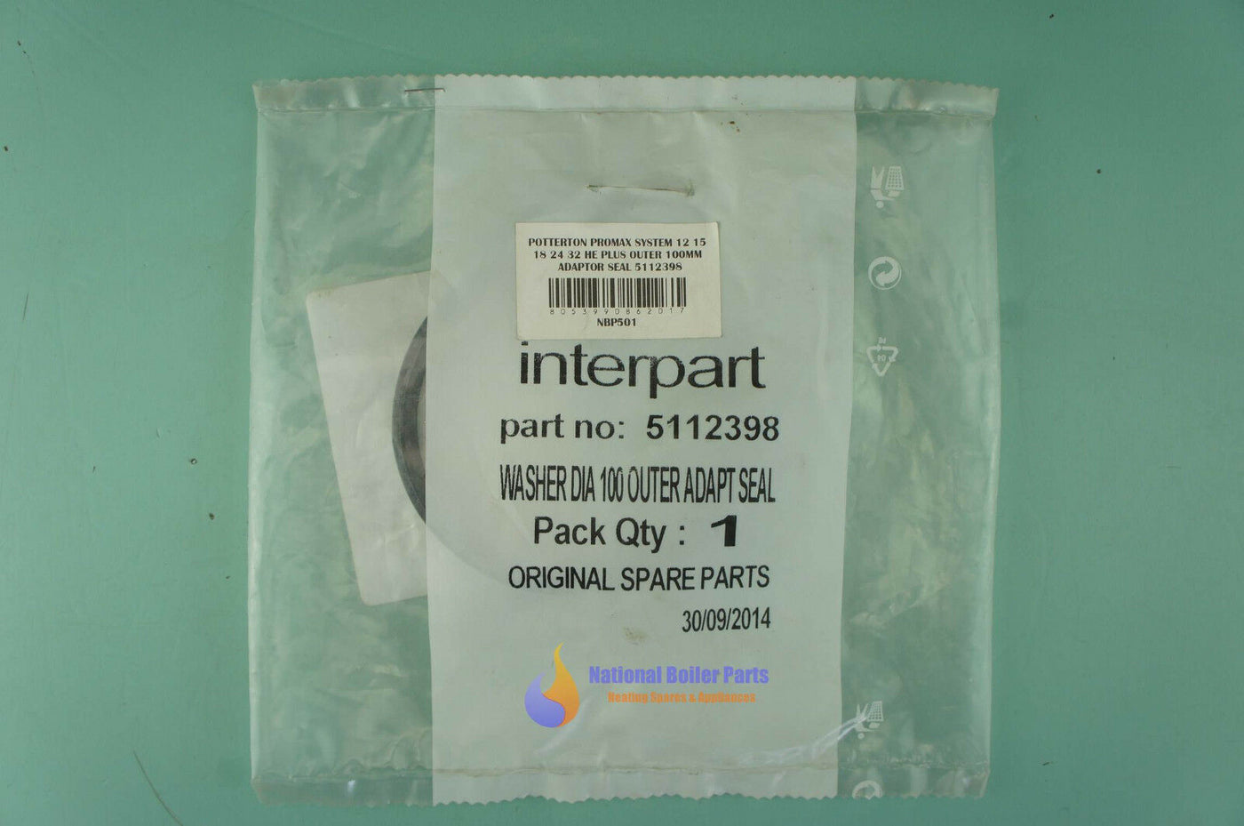Baxi Potterton Main 100Mm Adaptor Seal 5112398