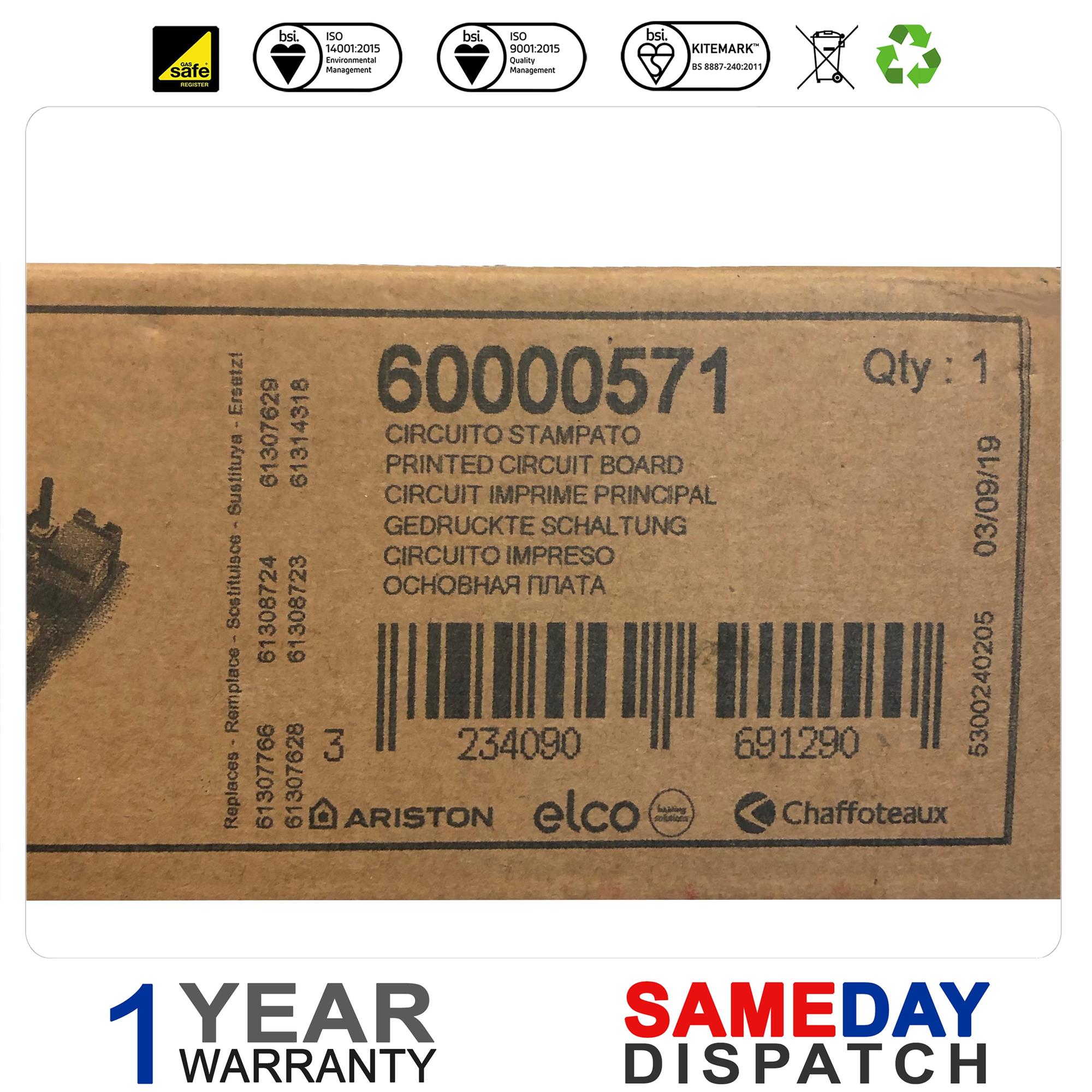 Chaffoteaux Britony Combi / Calydra Comfort Boiler PCB 60000571 61308723 Type 1