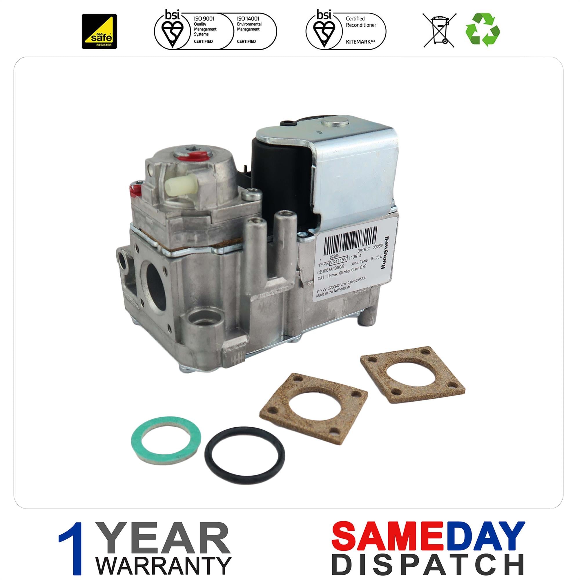Ferroli 39806220 Gas Valve - Honeywell Vk4115V