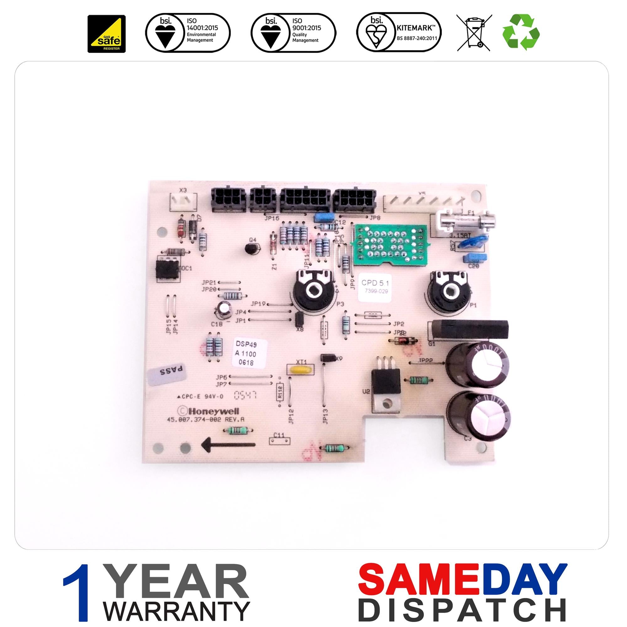 Ferroli Boiler Display PCB 39812270