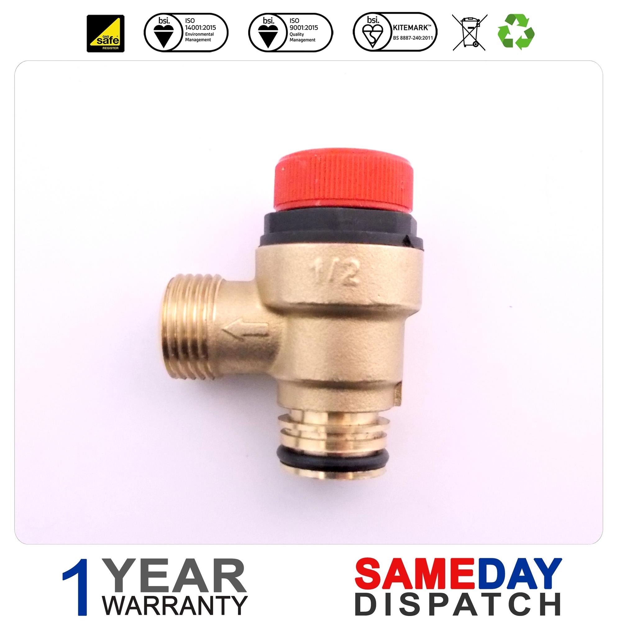 Glowworm Pressure Relief Valve (Brass) 0020047005 was 2000801904 0020014173 05722800