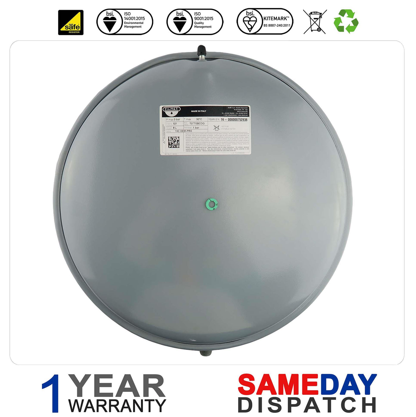 Halstead Boiler Expansion Vessel (8 Litre) 450999