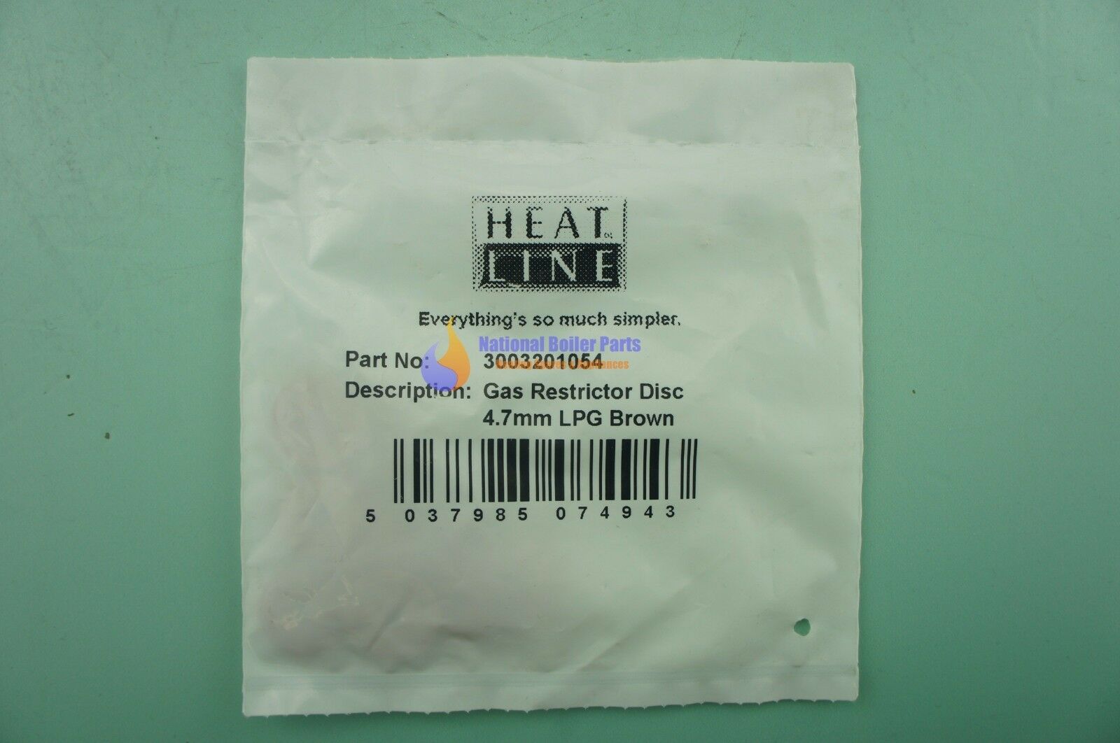 Heatline Gas Restrictor Disc 4.7mm LPG Brown (Pck 10) 3003201054