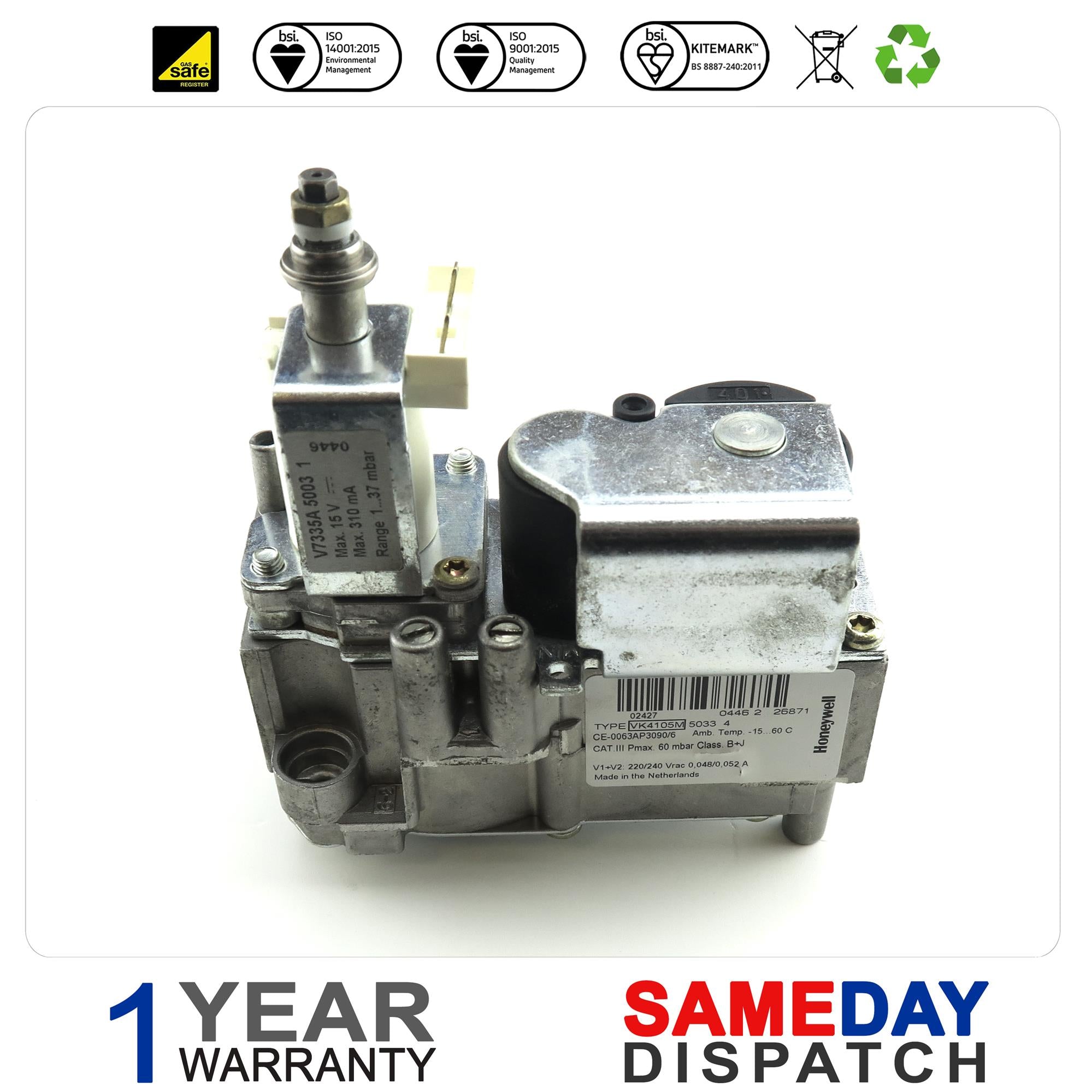 Baxi Potterton Main Gas Valve 5107339