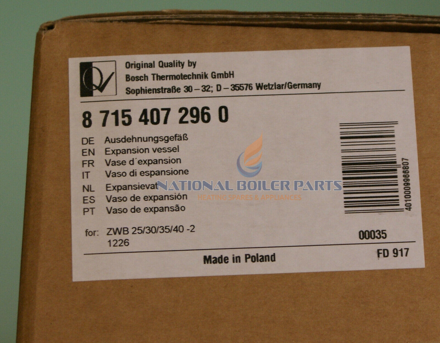 Worcester Greenstar Boiler Expansion Vessel 87154072960