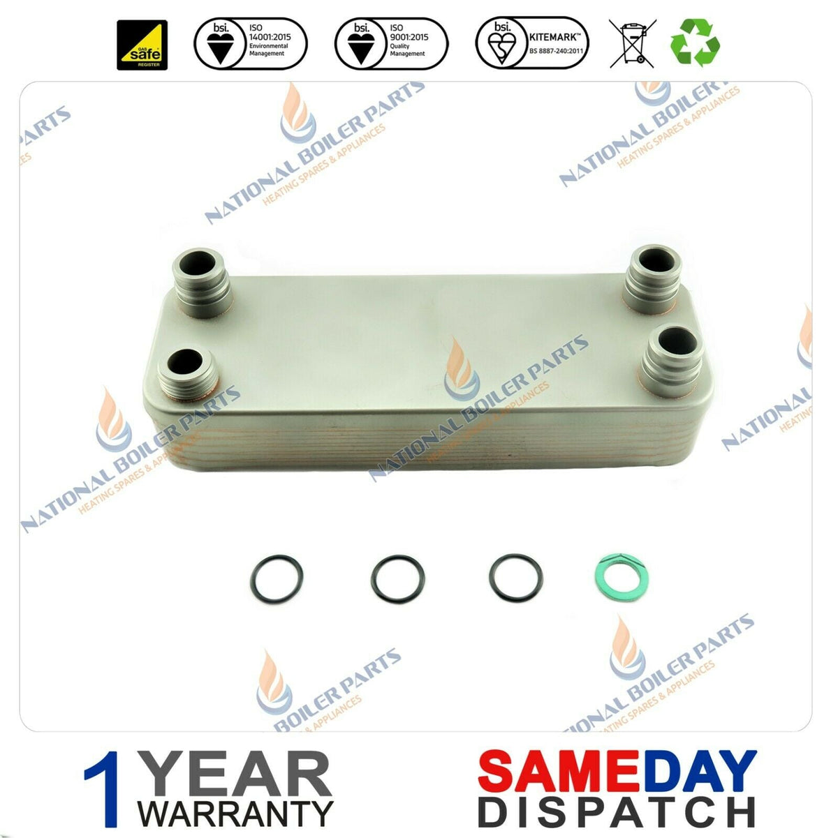 VAILLANT TURBOMAX PLUS 828 E & VUW 282-5 DHW HEAT EXCHANGER (207mm long) 065088