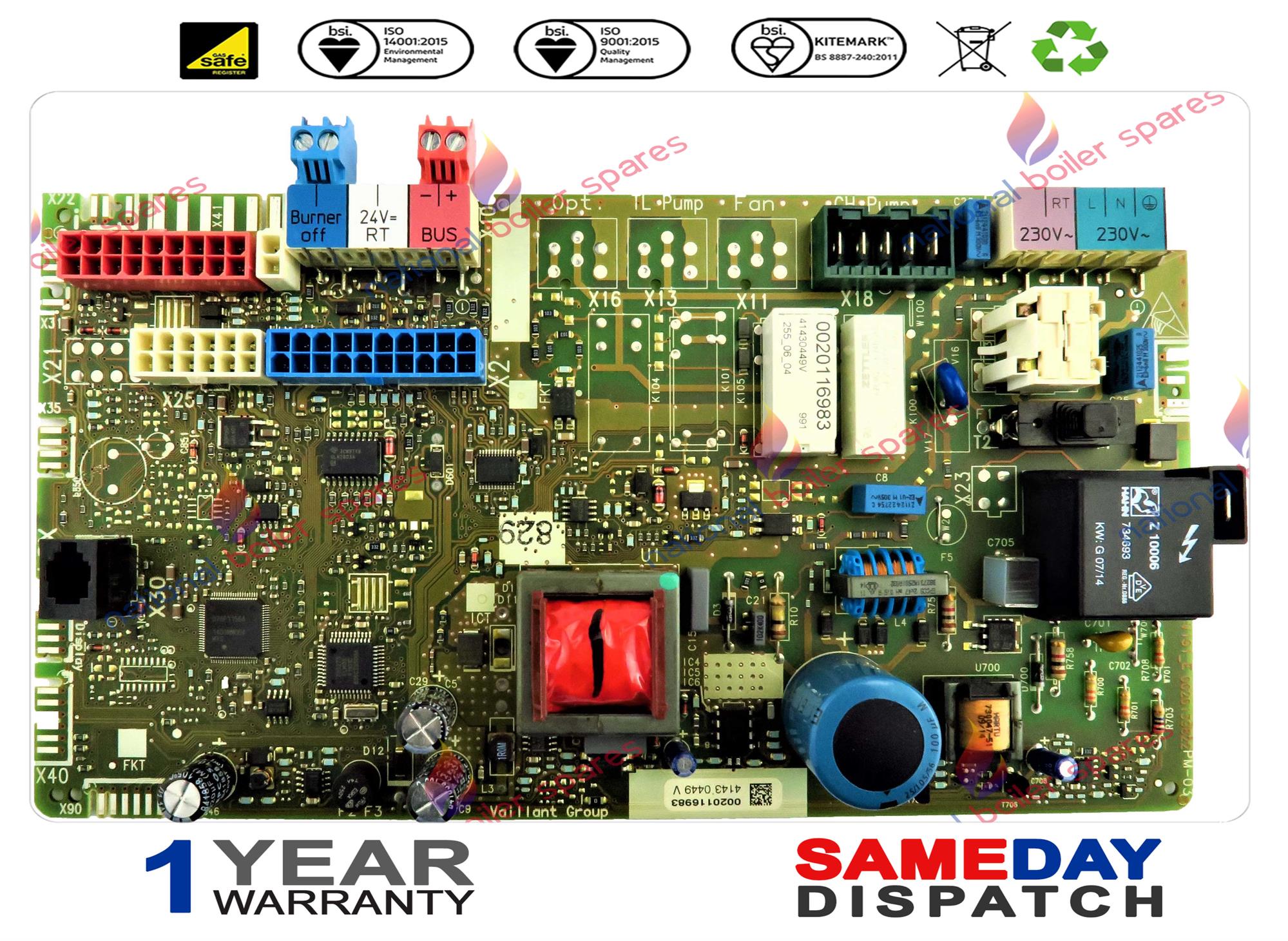 Vaillant Boiler PCB (2012) 0010028086 10028086 0020116983 Type 3