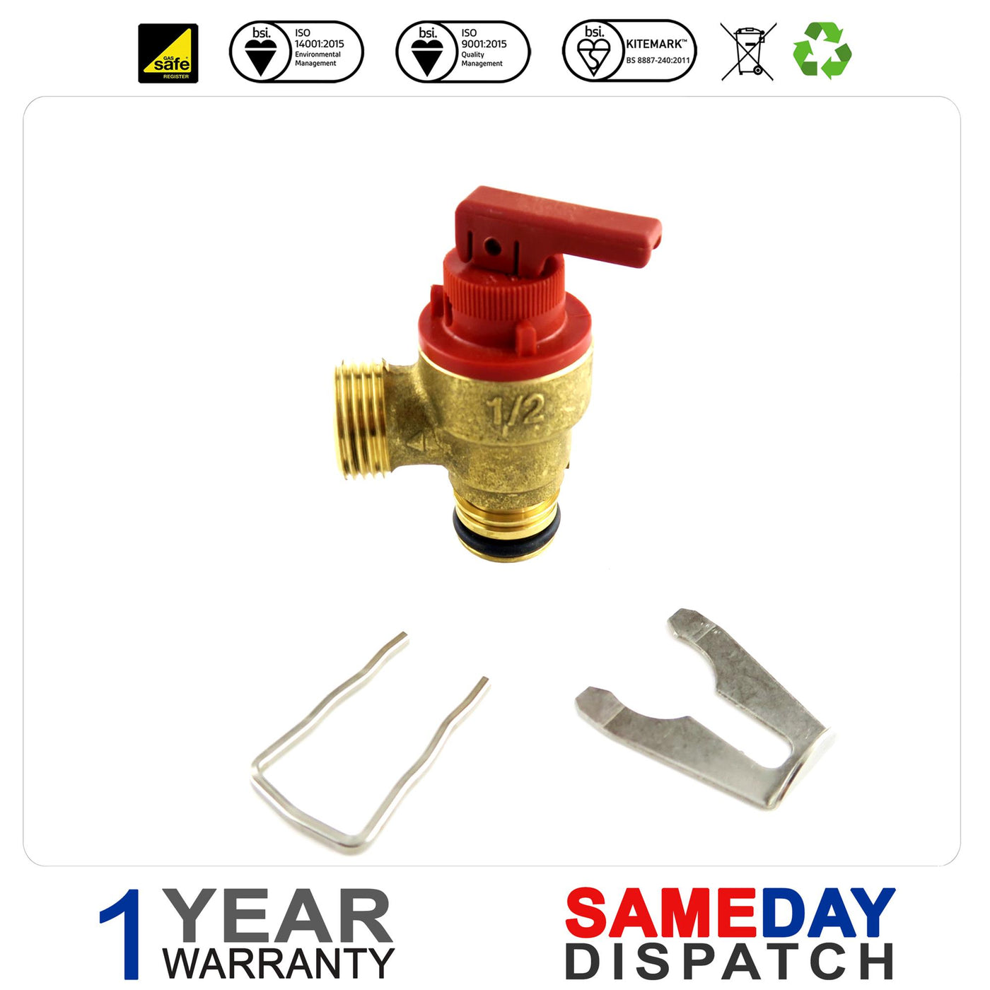 Vaillant Pressure Relief Safety Valve (Brass) 178985