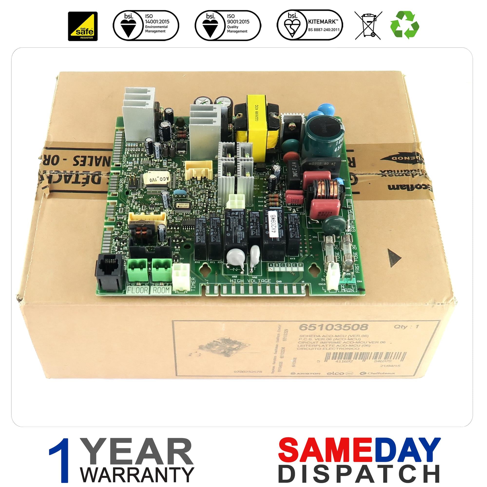 ARISTON ACO 27 32 MFFI RFFI & 35 MFFI MAIN PRINTED CIRCUIT BOARD 65103508