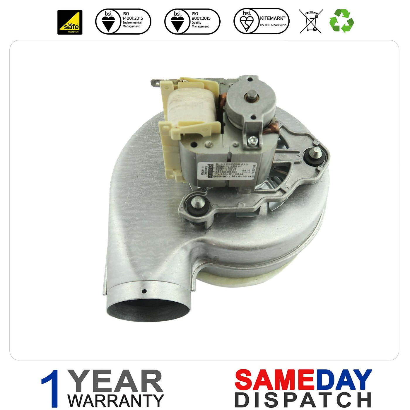 Potterton Suprima 50HE 60HE Fan Assembly 5112320